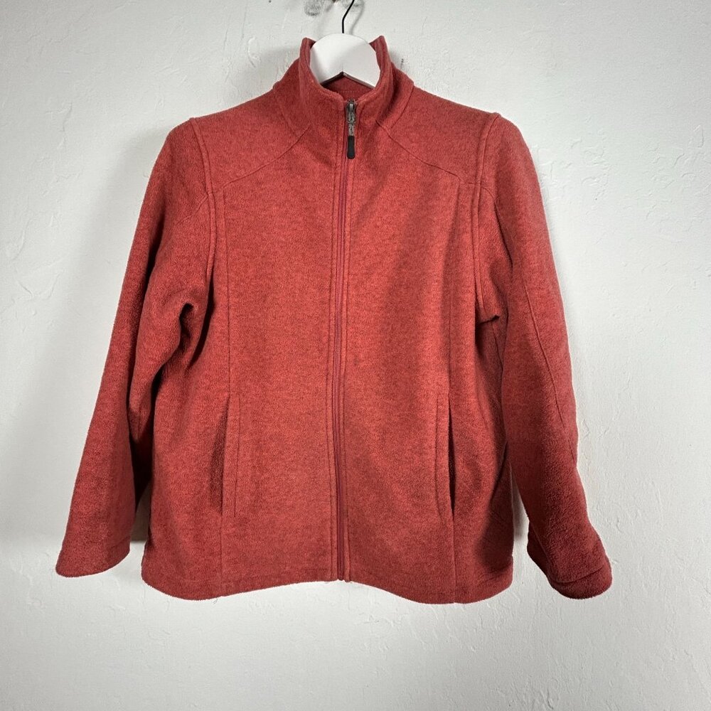 10,000 Ft Above Sea Level Women Full-Zip Fleece Jacket Small Red Pockets Outdoor